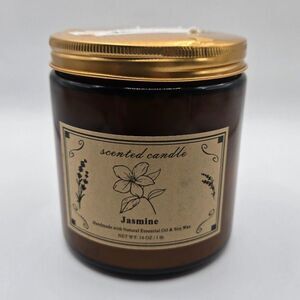 Jasmine Scented Candle Handmade with Natural Essential Oil & Soy Wax 16 oz